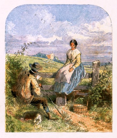 「人けのない村」のイラスト 作： Myles Birket Foster